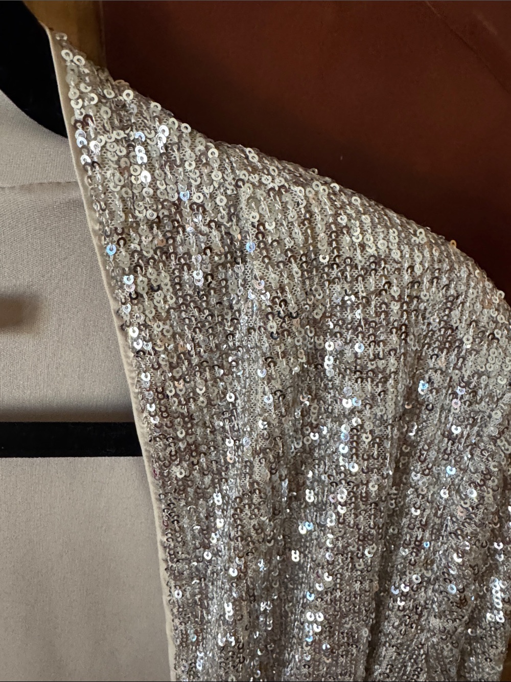 Eliza J Silver Sequin Draped Open Cardigan - Picture 5 of 7